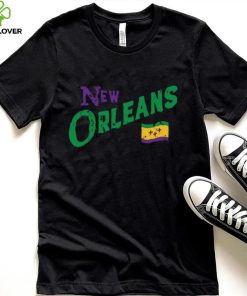 Where I'm From Adult New Orleans Black Script Flag T Shirt