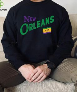 Where I'm From Adult New Orleans Black Script Flag T Shirt