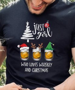Whiskey Santa Hat Merry Xmas – Just a girl who loves whiskey and christmas Shirt
