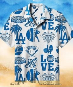 White Aloha Los Angeles Dodgers Funny Hawaiian Shirt Gift For Sport Fans