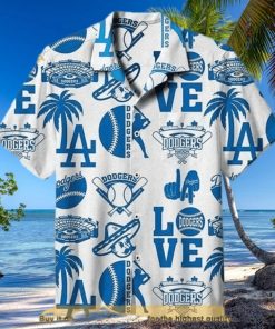 White Aloha Los Angeles Dodgers Funny Hawaiian Shirt Gift For Sport Fans