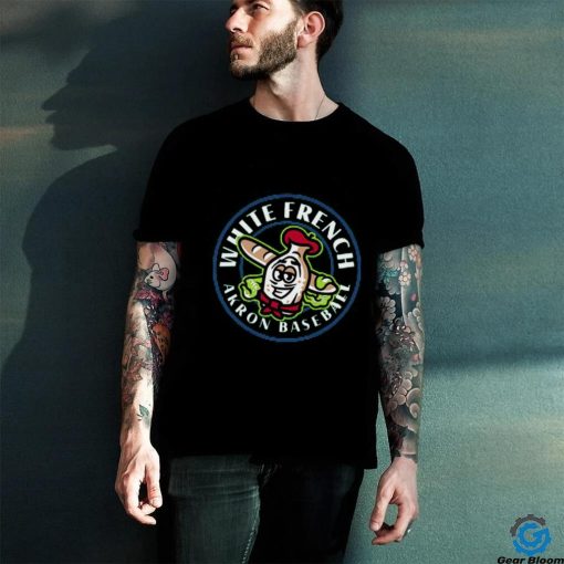 White French Stamp Akron Baseball Logo T Shirt
