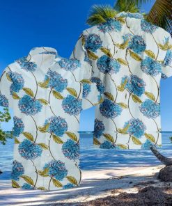 White Hydrangea Blouse Hawaii Shirt Tropical Summer For Men And Women