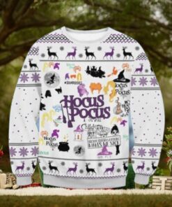 White Make Me Sick Hocus Pocus Ugly Christmas Sweater