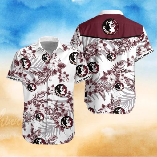 White NCAA Florida State Seminoles Hawaiian Shirt Practical Beach Gift For Him