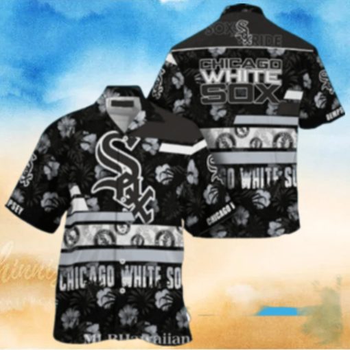 White Sox Pride Black Floral Tropical Hawaiian Shirt