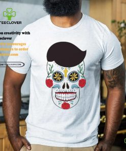 White Sugar skull with floral pattern T Shirt