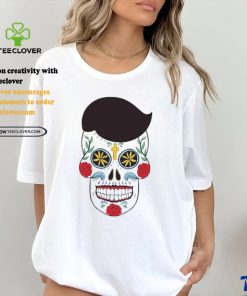 White Sugar skull with floral pattern T Shirt