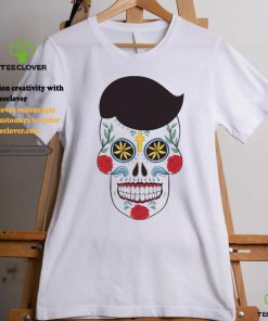 White Sugar skull with floral pattern T Shirt
