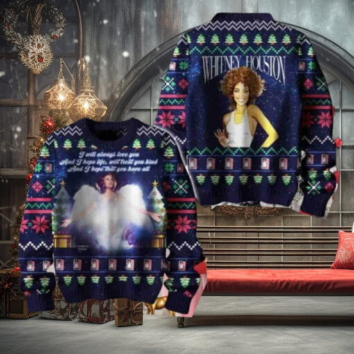 Whitney Houston I Will Always Love You Christmas Sweater Chirstmas Gifts 2024 Xmas For Family And Friends Ugly Sweater