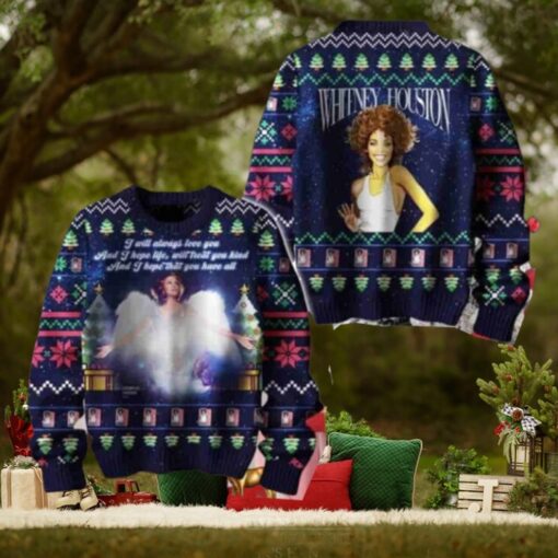 Whitney Houston I Will Always Love You Christmas Sweater Chirstmas Gifts 2024 Xmas For Family And Friends Ugly Sweater