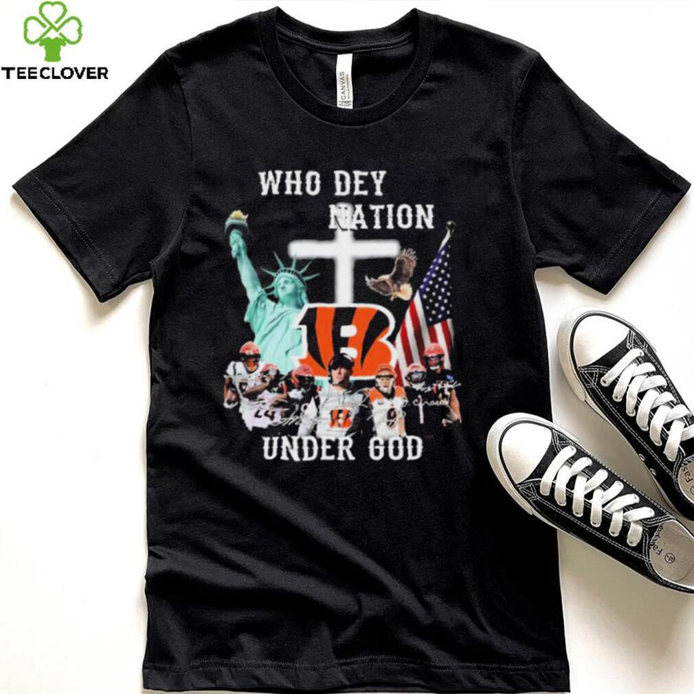 Cincinnati Bengals One Nation Under god all I need today is a little bit of  Bengals and a whole lot of Jesus signatures shirt