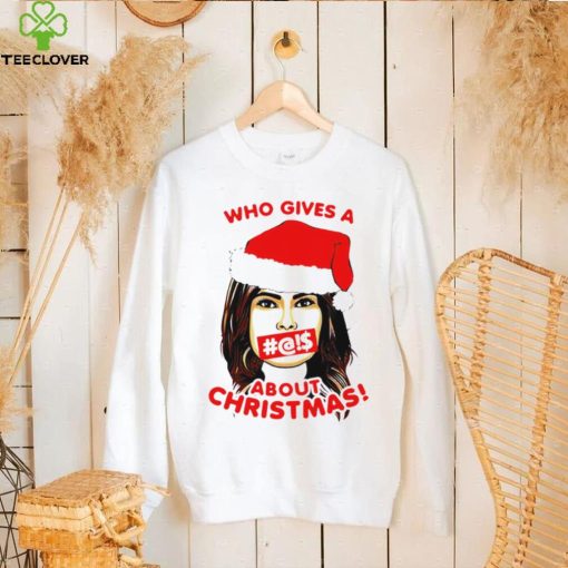 Who gives a about Christmas Santa girl hoodie, sweater, longsleeve, shirt v-neck, t-shirt