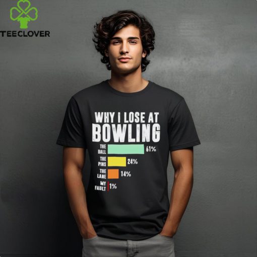 Why I lose at bowling the ball the pins the lane my fault shirt