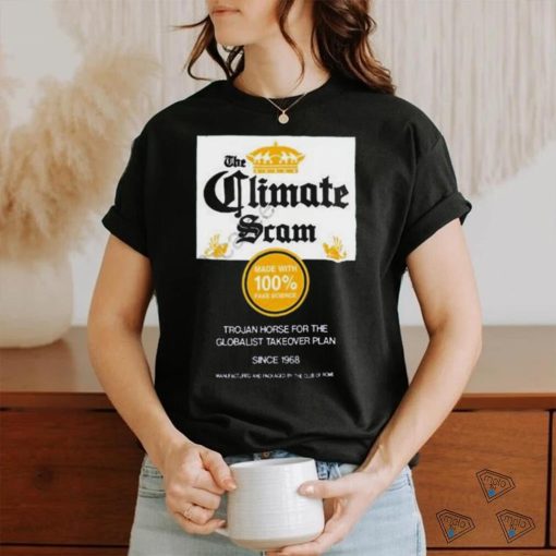 Wide awake media store climate scam trojan horse for the globalist takeover plan art design t hoodie, sweater, longsleeve, shirt v-neck, t-shirt