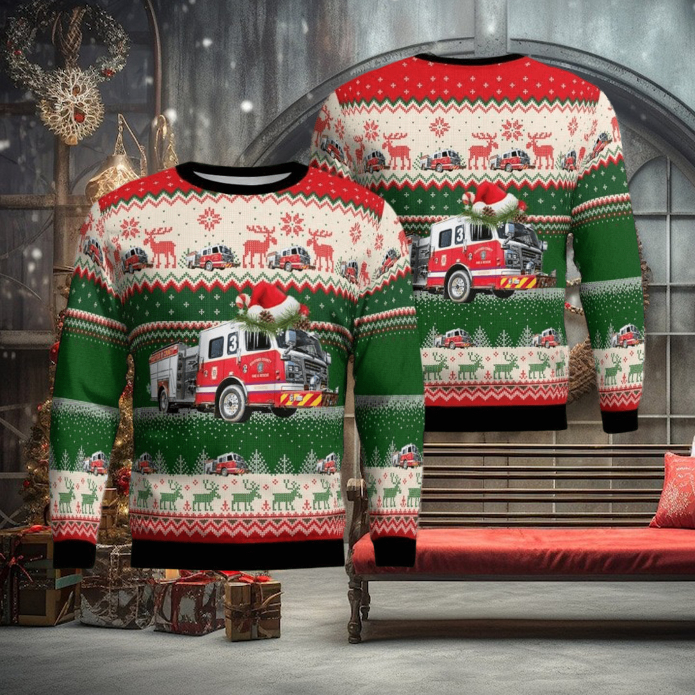 Widewater Volunteer Fire & Rescue, Stafford, Virginia Christmas Aop Christmas Ugly Sweater 3D Widewater Volunteer Fire & Rescue, Stafford, Virginia Christmas Aop Christmas Ugly Sweater 3D