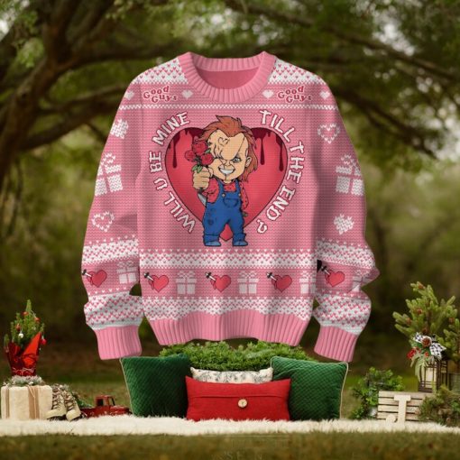 Will U Be Mine Till The End Chucky Valentine Sweater