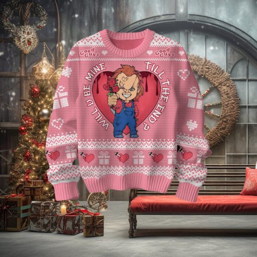 Will U Be Mine Till The End Chucky Valentine Sweater