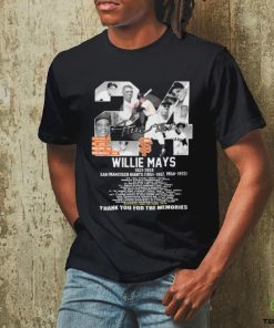 Willie Mays 1931 2024 San Francisco Giants Baseball thank you for the memories signature hoodie, sweater, longsleeve, shirt v-neck, t-shirt