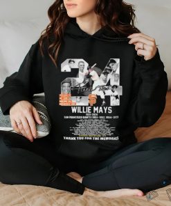 Willie Mays 1931 2024 San Francisco Giants Baseball thank you for the memories signature hoodie, sweater, longsleeve, shirt v-neck, t-shirt