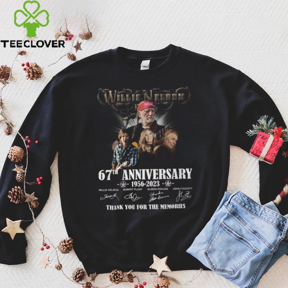 Willie Nelson 67th Anniversary 1956 – 2023 Thank You For The Memories Shirt Willie Nelson 67th Anniversary 1956 – 2023 Thank You For The Memories Shirt