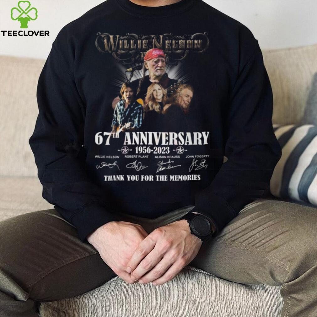 Willie Nelson 67th Anniversary 1956 – 2023 Thank You For The Memories Shirt Willie Nelson 67th Anniversary 1956 – 2023 Thank You For The Memories Shirt