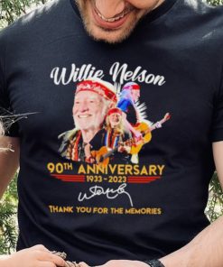 Willie Nelson 90Th Anniversary 1933 2023 thank you for the memories signature hoodie, sweater, longsleeve, shirt v-neck, t-shirt