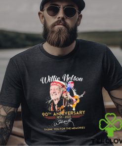 Willie Nelson 90th anniversary 1933 2023 thank you for the memories signature t shirt