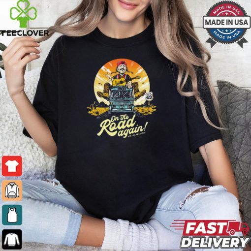 Willie Nelson On The Road Again 2024 Retro Painting t shirt
