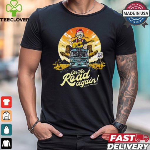 Willie Nelson On The Road Again 2024 Retro Painting t shirt