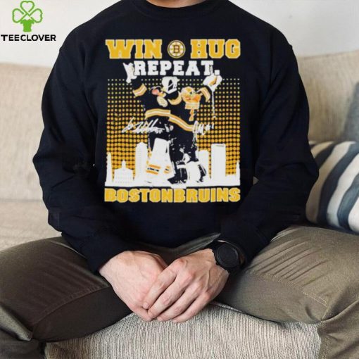Win Huf Repeat Boston Bruins City Skyline Signatures Shirt
