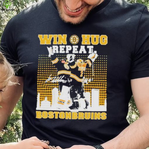 Win Huf Repeat Boston Bruins City Skyline Signatures Shirt