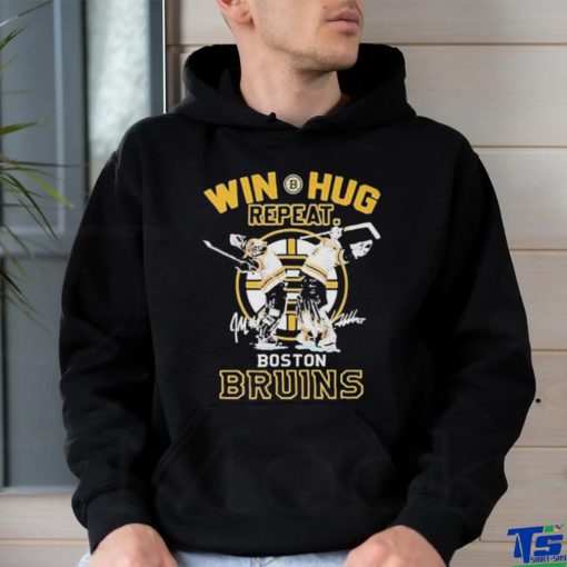 Win Hug Repeat Jeremy Swayman And Linus Ullmark Boston Bruins 2022 2023 Signatures T shirt