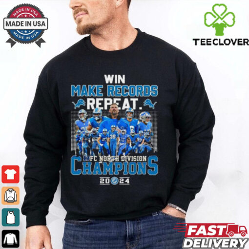 Win Make Records Repeat Detroit Lions 2024 NFC North Champions Shirt