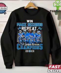 Win Make Records Repeat Detroit Lions 2024 NFC North Champions Shirt
