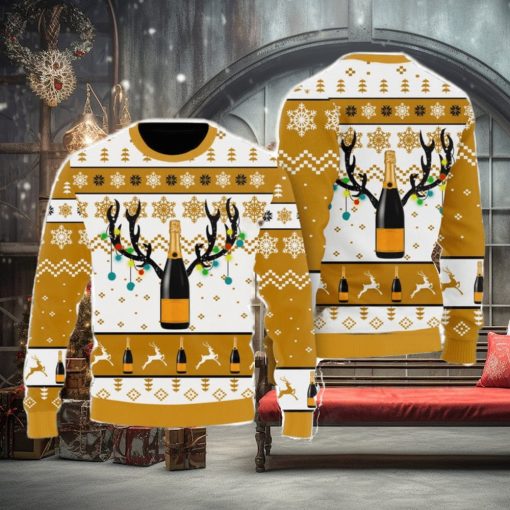 Wine Christmas Spirit Drinking Wine Lovers Gift Yellow Ugly Sweatshirt Sweater