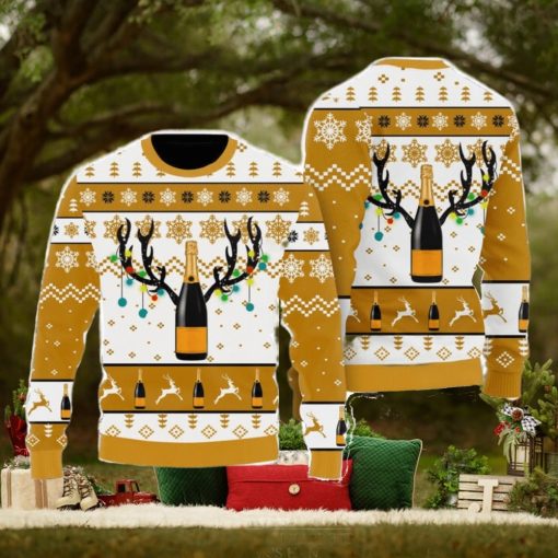 Wine Christmas Spirit Drinking Wine Lovers Gift Yellow Ugly Sweatshirt Sweater
