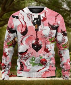 Wine Drinking A Glass Of Fine Wine On Ugly Christmas Sweater