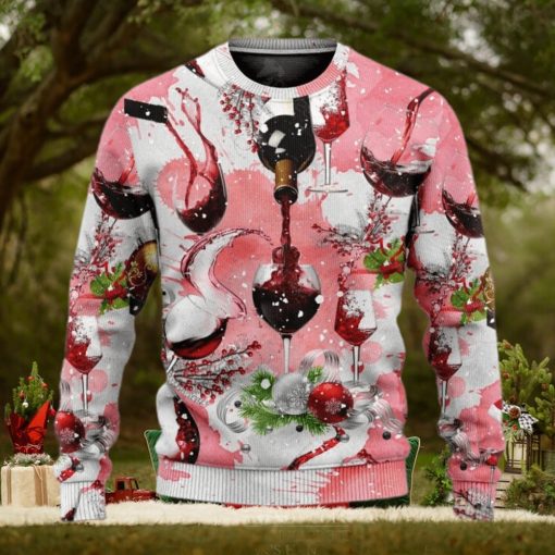 Wine Drinking A Glass Of Fine Wine On Ugly Christmas Sweater