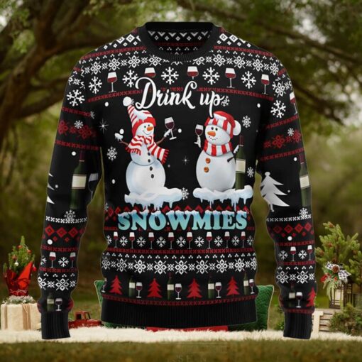 Wine Snowmies Ugly Christmas Sweater