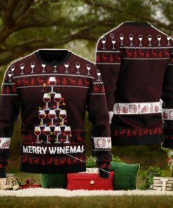 Wine Tree Merry Winemas Men And Women Christmas Gift 3D Ugly Christmas Sweater