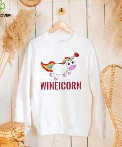 Wineicorn wine drinking unicorn shirt