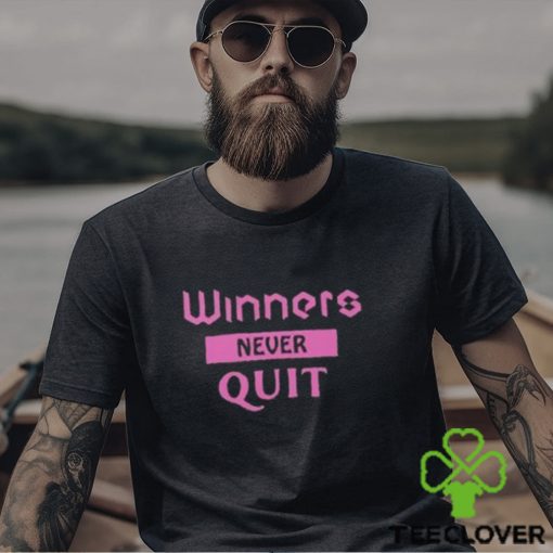 Winners Never Quit Word Art Classic T Shirt Unisex