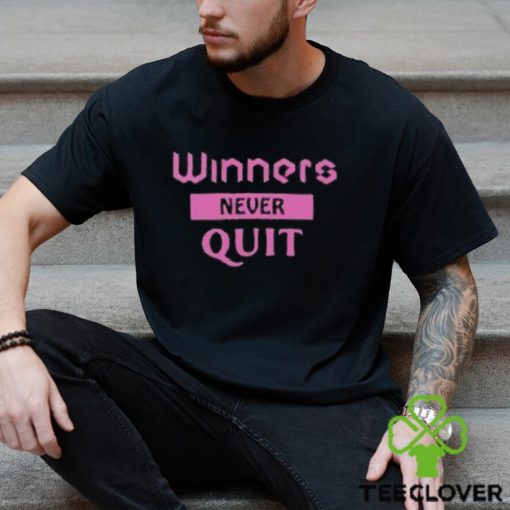 Winners Never Quit Word Art Classic T Shirt Unisex