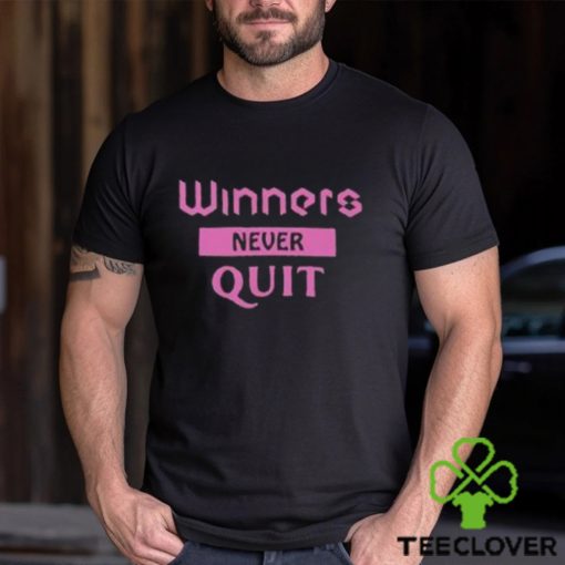 Winners Never Quit Word Art Classic T Shirt Unisex