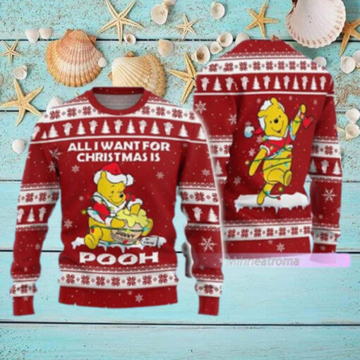 Winnie The Pooh All I Want For Christmas Ugly Christmas Sweater