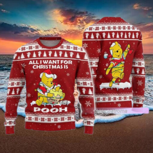 Winnie The Pooh All I Want For Christmas Ugly Christmas Sweater