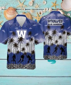 Winnipeg Blue Bombers AOP Hawaiian Shirt Pattern Coconut Tree For Beach