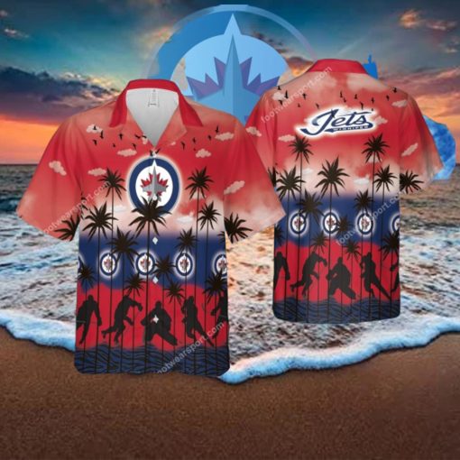 Winnipeg Jets 3D Hawaiian Shirt Pattern Coconut Tree For Men And Women