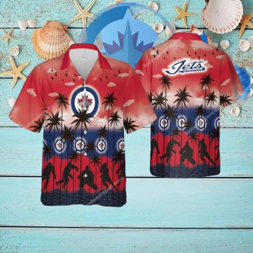 Winnipeg Jets 3D Hawaiian Shirt Pattern Coconut Tree For Men And Women